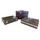 Set of 3 Vintage Hard Shell Suitcases with Handles