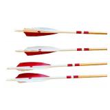 Set of 4 Traditional Wooden Arrows with Broadheads