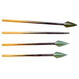 Set of 4 Traditional Wooden Arrows with Broadheads