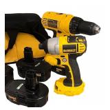 DeWalt 18V Cordless Tool Set with Drill, Impact Driver, Work Light, Batteries, Charger, and Bag
