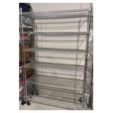 One Metal Wire Shelving Rack with 6 Adjustable Shelves on Casters