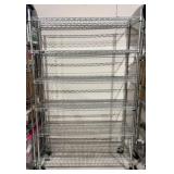 One Metal Wire Shelving Rack with 6 Adjustable Shelves on Casters
