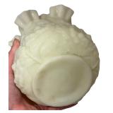 Antique Vaseline Glass Ruffled Flower Vase with UV Glow