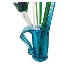 Hand-Blown Glass Flower Bouquet in Blue Vase