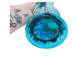 Hand-Blown Glass Flower Bouquet in Blue Vase