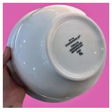 White Porcelain Dinnerware Set Including Bowls, Cups, and Serving Platter