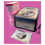 Cuisinart Stainless Steel Ice Cream Maker with Storage Containers and Manual