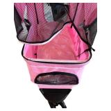 Pink Folding Pet Stroller with Mesh Canopy