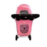 Pink Folding Pet Stroller with Mesh Canopy