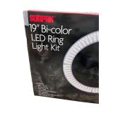 Sunpak 19 Inch Bi-Color LED Ring Light Kit with Stand and Accessories