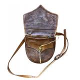Vintage Tooled Leather Shoulder Bag and Leather Wallet