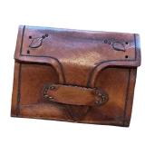 Vintage Tooled Leather Shoulder Bag and Leather Wallet
