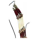 Vintage Bone and Brass Beaded Choker Necklace with Leather Accents