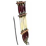 Vintage Bone and Brass Beaded Choker Necklace with Leather Accents