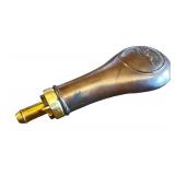 Antique Brass Powder Flask with Embossed Hunting Scene