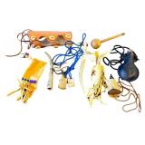 Collection of Native-Style Leather and Antler Accessories and Tools