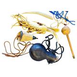 Collection of Native-Style Leather and Antler Accessories and Tools
