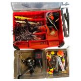 Large Fishing Tackle and Gear Lot with Lures, Reels, Floats, and Accessories