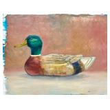 Pair of Duck Art Prints Including Mallard Portrait and Marsh Scene