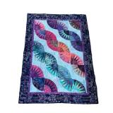 Colorful Patchwork Quilt with Curved Piecing and Batik Fabrics