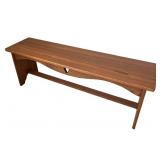 Wooden Bench with Heart Cutout Detail