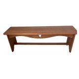 Wooden Bench with Heart Cutout Detail