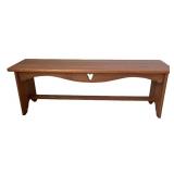 Wooden Bench with Heart Cutout Detail