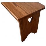 Wooden Bench with Heart Cutout Detail