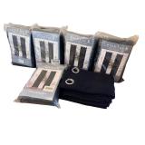 Set of 6 Pickluck Dark Blue Blackout Curtain Panels