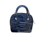Wicked Black Patent Leather Embossed Handbag with Dust Bag