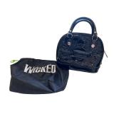 Wicked Black Patent Leather Embossed Handbag with Dust Bag