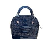 Wicked Black Patent Leather Embossed Handbag with Dust Bag