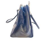 Coach Patchwork Black Leather Shoulder Bag with Adjustable Strap