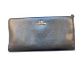 Coach Black Leather Wallet with Card Slots and ID Window