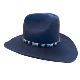 Black Felt Cowboy Hat with Silver and Turquoise Concho Band
