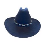 Black Felt Cowboy Hat with Silver and Turquoise Concho Band
