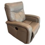 Gray Leather Power Recliner Armchair