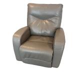 Gray Leather Power Recliner Armchair