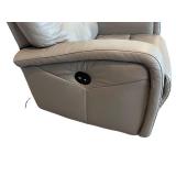 Gray Leather Power Recliner Armchair