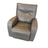 Gray Leather Power Recliner Armchair