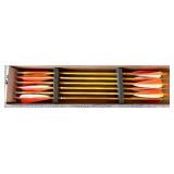 Set of 8 Fiberglass Target Arrows with Red and White Fletching