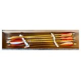 Set of 6 Yellow Practice Arrows with Orange and White Fletching