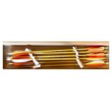 Set of 6 Yellow Practice Arrows with Orange and White Fletching