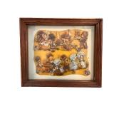 Framed Thanksgiving 3D Art with Pilgrim Children Scene