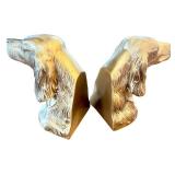 Pair of Brass Dog Head Bookends