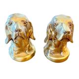 Pair of Brass Dog Head Bookends
