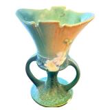 Roseville Pottery 946-5 Double Handled Vase with Floral Design