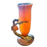 Roseville Pottery Pinecone Vase Pattern 112-7 Orange Brown Art Deco