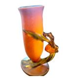 Roseville Pottery Pinecone Vase Pattern 112-7 Orange Brown Art Deco