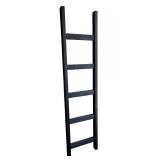 Black Wooden Decorative Leaning Ladder